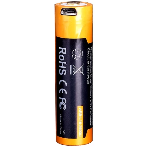 Fenix 18650 Battery ARB-L18-3500U With Micro USB Port | BrightGuy Is An Authorized Fenix Distributor 1 Fenix 18650 Battery ARB-L18-3500U With Micro USB Port | BrightGuy Is An Authorized Fenix Distributor