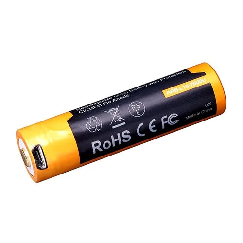 Fenix ARB-L18-2600U 18650 Li-ion Rechargeable Battery With Micro USB Port 1 Fenix ARB-L18-2600U 18650 Li-ion Rechargeable Battery With Micro USB Port