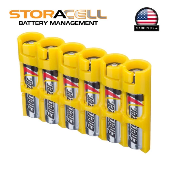 Storacell Battery Management Slim Line Battery Caddy 6-AAA 1 Storacell Battery Management Slim Line Battery Caddy 6-AAA